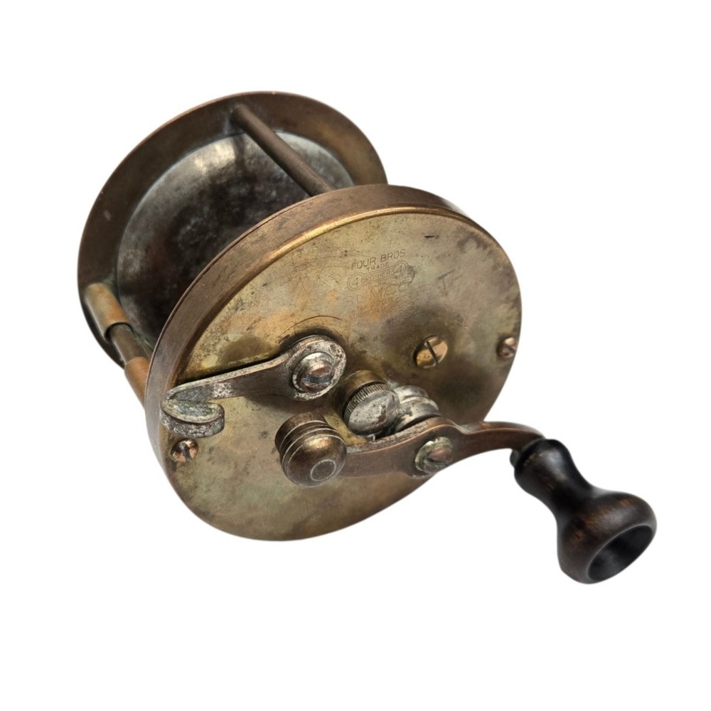 Vtg Four Bros 4 Brothers Sumco 2258 Fishing Reel Heavy Brass